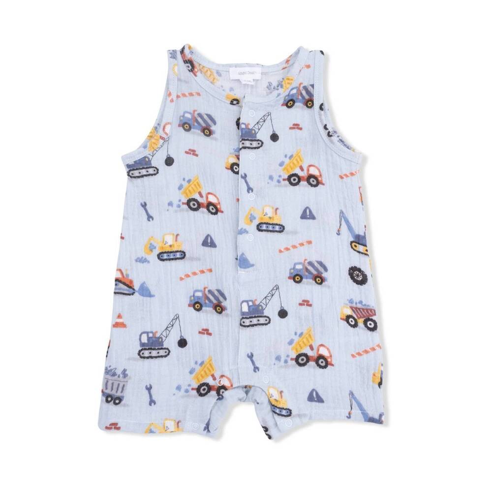 NEW ANGEL DEAR kids crayon construction sleeveless shortie romper in blue